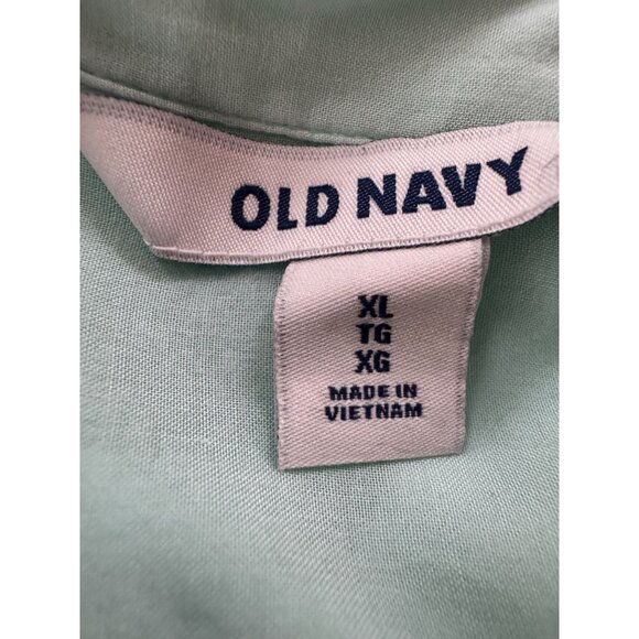 Old Navy Womens Mint Green Long Sleeve Button-Up Shirt Lightweight Rayon Size XL - Picture 5 of 16